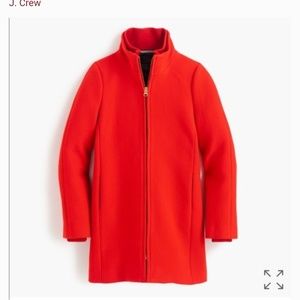 NWT JCrew Italian wool Lodge Coat in Vivid Flame,